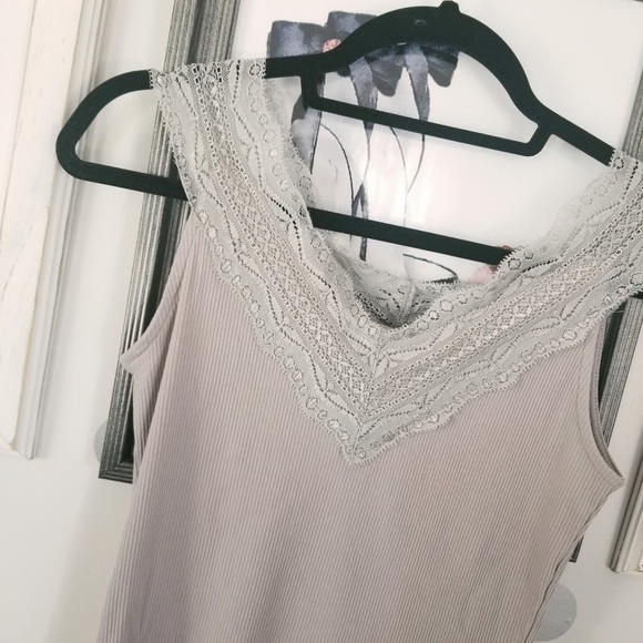 catlg Tops - Last3️⃣ Fall Rib Knit Tank Layering Lace Summer Tops Sleeveless Tops